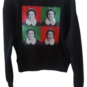 ELF Black Sweatshirt with Red and Green Panels
